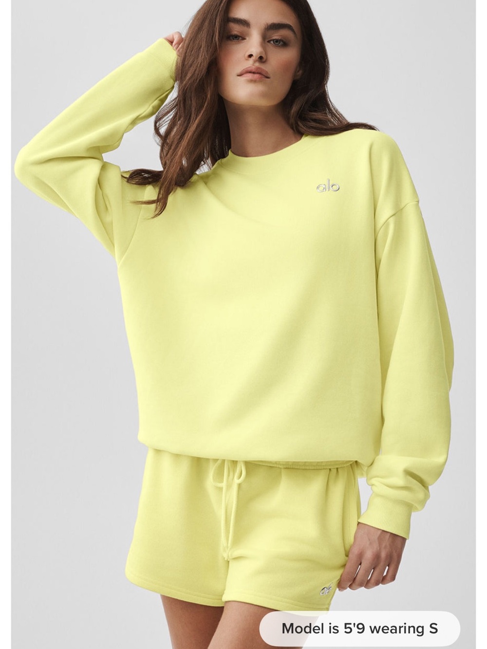 NWT limited edition ALO Yoga accolade Crewneck unisex size large in sunshine